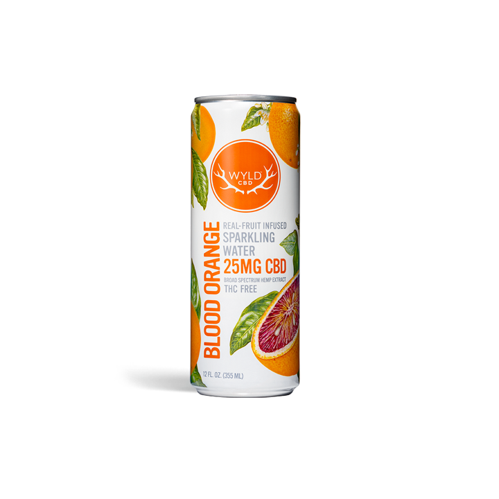 Wyld Blood Orange - CBD Sparkling Water Non-Alcoholic Beverage - 12oz - CBDRNK
