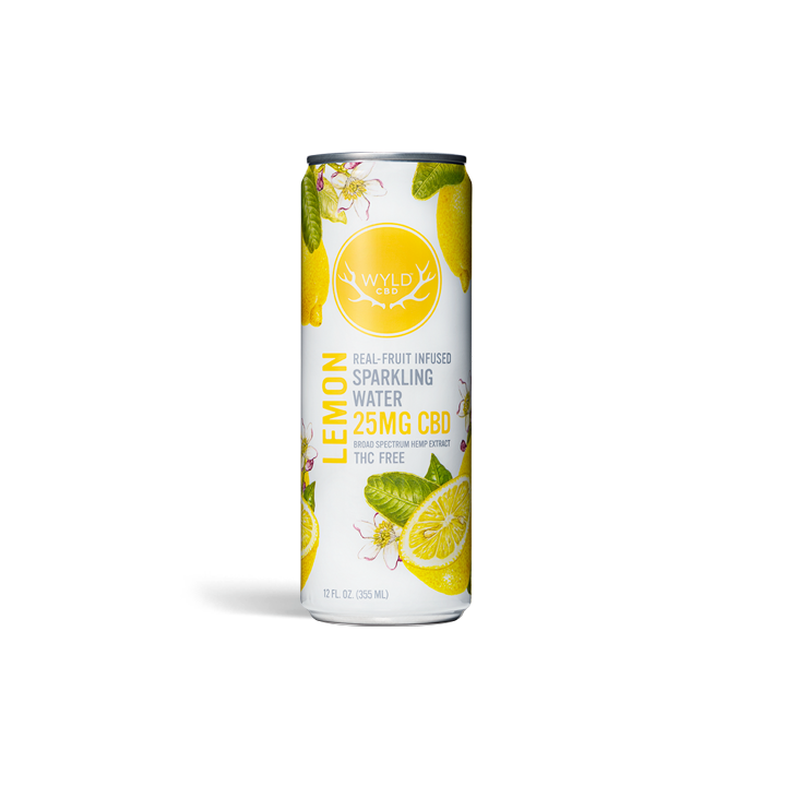 Wyld Lemon - CBD Sparkling Water Non-Alcoholic Beverage - 12oz - CBDRNK